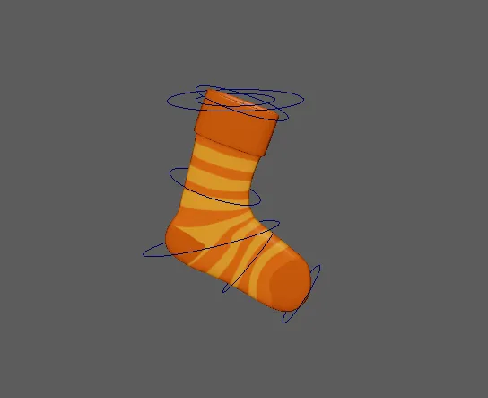 Loathing: the sock, modelled and rigged by Alexandra